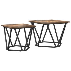 vidaXL Bijzettafelset 2 st Gerookt eiken 50 x 50 x 40 cm