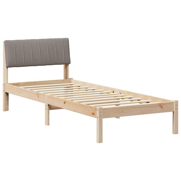 vidaXL Bedframe Bruin en taupe 80 x 200 cm Massief grenenhout