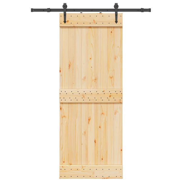 vidaXL Schuifdeur met beslag 80x210 cm massief grenenhout