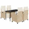 vidaXL 5-delige Tuinset met kussens poly rattan beige