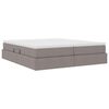 vidaXL Opbergbed met matras met matras Taupe 200 x 200 cm Polyester