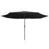 vidaXL Parasol met metalen paal 390 cm zwart