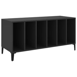 vidaXL Platenkast 100x38x48 cm bewerkt hout zwart