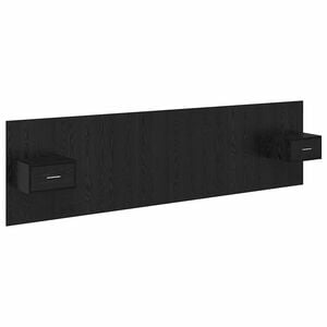 vidaXL Hoofdbord Met Kast 3 st Zwart Eiken Bewerkt hout