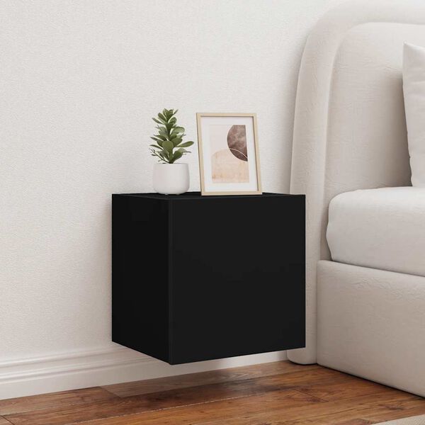 vidaXL Tv-wandmeubel met LED-verlichting 40,5x35x40 cm zwart