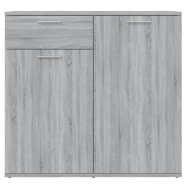 vidaXL Dressoir 80x36x75 cm bewerkt hout grijs sonoma eikenkleurig
