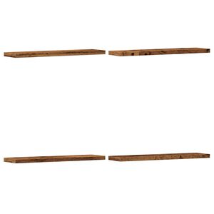 vidaXL Wandschappen 4 st 40x10x1,5 cm bewerkt hout oud houtkleurig