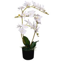 vidaXL Kunstplant orchidee met pot 65 cm wit