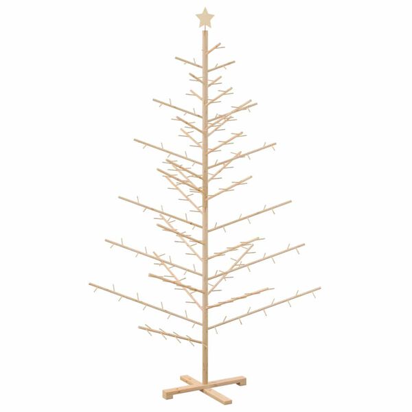 vidaXL Houten kerstboom Naturel 210 cm Massief grenenhout