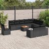vidaXL 11-delige Loungeset met kussens poly rattan zwart