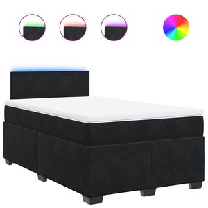 vidaXL Boxspring met matras fluweel zwart 120x190 cm