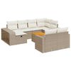 vidaXL 11-delige Tuinset met kussens poly rattan beige