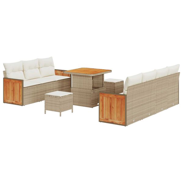 vidaXL Tuin Sofa Set 10 pcs Beige en Cr&egrave;me 80 x 80 x 71 cm poly rattan