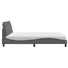 vidaXL Bed met matras stof donkergrijs 180x200 cm