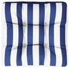 vidaXL Palletkussen gestreept 50x50x12 cm stof blauw en wit