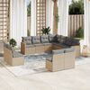 vidaXL 11-delige Loungeset met kussens poly rattan gemengd beige