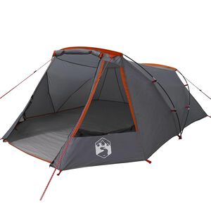 vidaXL Tunnel Tent 3-Person 3-persoons Grijs en Oranje
