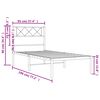 vidaXL Bedframe met hoofdbord metaal zwart 90x190 cm
