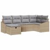 vidaXL Bankstel met kussen 6 pcs Beige en Licht Grijs poly rattan