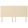vidaXL Hoofdbord cr&egrave;me 200x5x118/128 cm stof