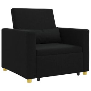 vidaXL Uittrekbaar slaapbank eenpersoons Zwart 90 x 165 x 87 cm Stof