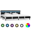 vidaXL Bedframe met LED kunstleer grijs 180x200 cm