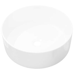 vidaXL Wastafel rond wit 40x15 cm keramiek