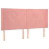 vidaXL Hoofdbord met randen 163x16x118/128 cm fluweel roze