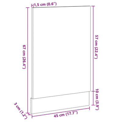 vidaXL Frontpaneel vaatwasser 45x3x67 cm bewerkt hout sonoma eiken