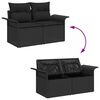 vidaXL Tuin Sofa Set met kussen met opslag met kussen 11 pcs Zwart