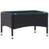 vidaXL 4-delige Loungeset met kussens poly rattan zwart
