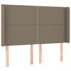 vidaXL Hoofdbord LED 147x16x118/128 cm stof taupe
