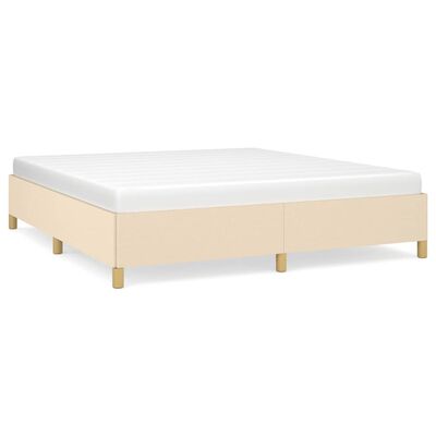 vidaXL Bedframe zonder matras stof crèmekleurig 180x200 cm