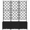 vidaXL Tuin Bloempot 3 pcs Zwart 120 x 40 x 143 cm Staal