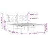 vidaXL Bedframe met hoofdbord metaal zwart 183x213 cm