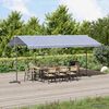 vidaXL Luifel vrijstaand 500x300 cm stof en staal blauw en wit