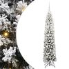 vidaXL Kunstkerstboom met led-verlichting Groen en wit 180 cm