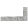 vidaXL Tv-meubelset Wandgemonteerd 3 pcs Beton Grijs Bewerkt hout