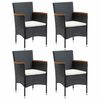 vidaXL Tuinstoelen 4 st poly rattan zwart