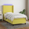 vidaXL Boxspring met matras en LED stof groen 90x190 cm