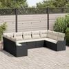 vidaXL Tuin Sofa Set 9 pcs Zwart poly rattan