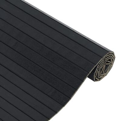 vidaXL Vloerkleed rechthoekig 100x400 cm bamboe zwart