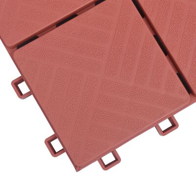vidaXL Terrastegels 10 st 30,5x30,5 cm kunststof rood