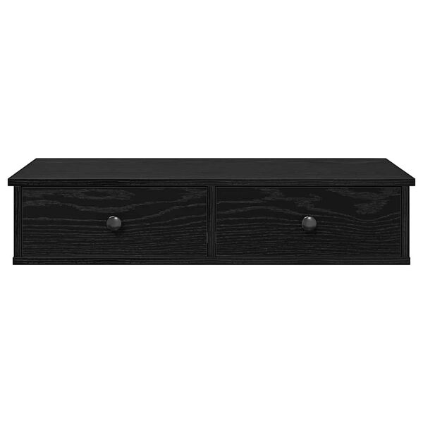 vidaXL Wandschap met lades 80x31x17 cm bewerkt hout zwart