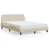 vidaXL Bed met matras "Dover" stof cr&egrave;mekleurig 140x200 cm
