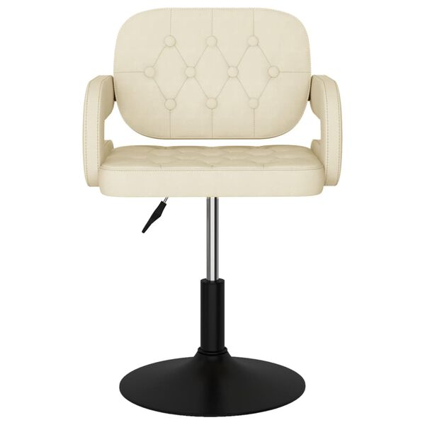 vidaXL Eetkamerstoelen 4 st draaibaar stof cr&egrave;mekleurig