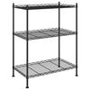 vidaXL Opbergrek 3-laags 150 kg 60x35x76 cm zwart