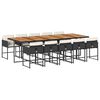vidaXL 11-delige Tuinset met kussens poly rattan zwart