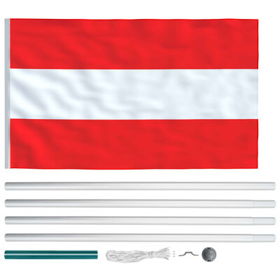 vidaXL Vlag met vlaggenmast Oostenrijk 6,2 m aluminium
