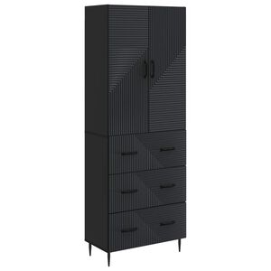 vidaXL Kastenset 2 pcs Zwart 66 x 34,5 x 90 cm Bewerkt hout